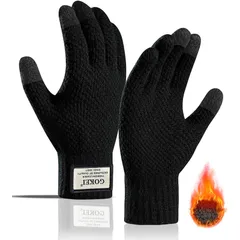 [GOKEI] 手袋 メンズ スマホ対応 防寒手袋 冬 【ふわふわ裏起毛 暖かい ニット手袋】 タッチパネル 防寒グローブ メンズ用 自転車手袋 メンズ手袋 グローブ てぶくろ 秋冬 冬用 ランニング サイクルウェア ジョギング アウトドア （男女兼用）