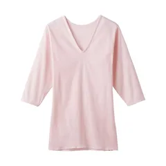 【新品】 [グンゼ] インナー 快適工房 V型7分袖スリーマー 綿100% 日本製 肌着 KQ5046 レディース ライトピンク M