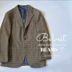 Belvest / BEAMS F 別注　ウールカシミヤ　ライトツイード　ガンクラブチェック　3B　ジャケット