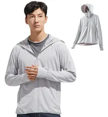 新品 [Azul Mar] ラッシュガード メンズ 軽量 薄手 接触冷感 パーカー 長袖 大きいサイズ 速乾 UPF50+ UVカット 日焼け対策 夏 ストレッチ生地 アウトドア 水着