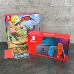 新品未使用 Nintendo Switch スイッチ HAD-S-KABAA リングフィット 液晶保護フィルム セット テレビゲーム ネオンレッド×ブルー/ 515252