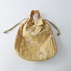 ピンクハウス PINK HOUSE 桜プリント キルティング巾着トートバッグ ベージュ┃サクラ柄 ハンドバッグ【2400014724684】