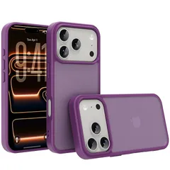 iPhone 17 pro max ケース スマホカバー 耐衝撃 指紋防止 滑り止め マット半透明 黄ばみなし レンズ保護 米軍MIL規格アイフォン17 pro max 用カバー インチ PinLiSheng (ダークパープル, iPhone 17 pro m