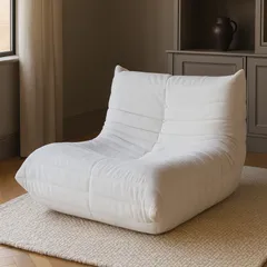 ✨この座り心地を40%OFFで！ 包み込まれるような【幸せな巣ごもり】をあなたに✨ リーンロゼ風　ソファ｜美品✨定価30,000円！北欧風 フロアソファ 一人掛け　椅子　チェア　 ロータイプ｜タフティングデザイン×コーデュロイ調