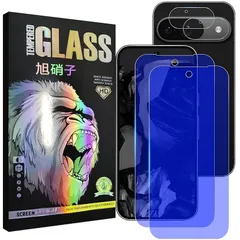 対応 Google Pixel 9 5G フイルム ブルーライトカット 指紋認証対応 【2+2枚セット - 国産AGC旭硝子 - 高 品質 】 pixel 9 5g ガラスフイルム（２枚入り）+ レンズフィルム （２枚入り） ピクセル7 液晶 保護フィルム グ