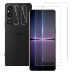 対応 Xperia1 V SO-51D ガラスフィルム 【 2+2枚セット- 国産旭硝子素材 】 xperia1v フィルム (2枚) +レンズ保護フィルム (2枚) SOG10 / XQ-DQ44 強化ガラス さらさら エクスペリア 1 V レンズ保護 ケー
