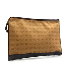Bottega Veneta ボッテガヴェネタ　クラッチバッグ　パピヨン　蝶　総柄　ライトブラウン×ブラウン　ゴールド金具　イタリア製　布タグあり　旧ボッテガ　レディース　ラグジュアリー　高級　ハイブランド