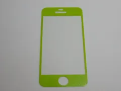 iPhone5 5S 5C SE 初代 4インチ 9H 0.26mm 枠若葉 銀ラメ 強化ガラス 液晶保護フィルム 2.5D KA77