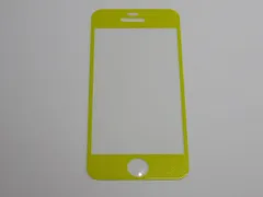 iPhone5 5S 5C SE 初代 4インチ 9H 0.26mm 枠黄色 銀ラメ 強化ガラス 液晶保護フィルム 2.5D KA76