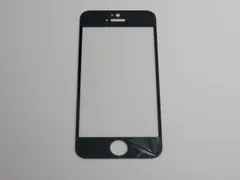 iPhone5 5S 5C SE 初代 4インチ 9H 0.26mm 枠黒色 線模様 強化ガラス 液晶保護フィルム 2.5D K022
