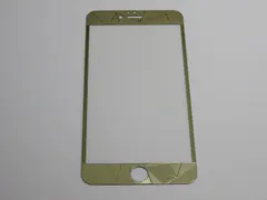 iPhone 6 Plus／6s Plus／7 Plus／8 Plus 5.5インチ 9H 0.26mm 枠金色 線模様 強化ガラス 液晶保護フィルム 2.5D K234