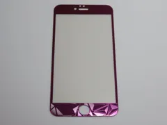 iPhone 6 Plus／6s Plus／7 Plus／8 Plus 5.5インチ 9H 0.26mm 枠紫色 線模様 強化ガラス 液晶保護フィルム 2.5D K237
