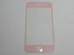 iPhone5 5S 5C SE 初代 4インチ 9H 0.26mm 枠薄桃 銀ラメ 強化ガラス 液晶保護フィルム 2.5D KA74