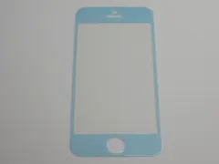 iPhone5 5S 5C SE 初代 4インチ 9H 0.26mm 枠水色 銀ラメ 強化ガラス 液晶保護フィルム 2.5D KA75