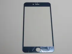 iPhone 6 Plus／6s Plus／7 Plus／8 Plus 5.5インチ 9H 0.26mm 枠青色 線模様 強化ガラス 液晶保護フィルム 2.5D K236