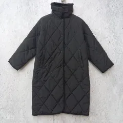 ダイヤキルト ロングコート キルティング ジャケット ブラック Mサイズ ◇〇☆