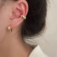 589 ゴールド　フープ　イヤリング　クリップ　イヤーカフ 韓国