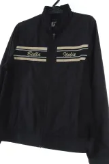 W(M) FILA フィラ ジップアップ ジャージ トラックジャージ 防風 ブラック ゴールド 機能性-16512