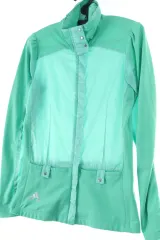 W(S-M) アディダス ジップアップ ジャージ トラックジャージ 小さなダメージ ミント 機能性-16514