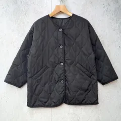 moment+ モーメントプラス キルティングコート  キルティングジャケット ノーカラー ゆったり ブラック Mサイズ ◇〇