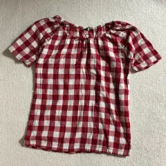 日本ヴィンテージ AMURAD レッド CHECK トップス