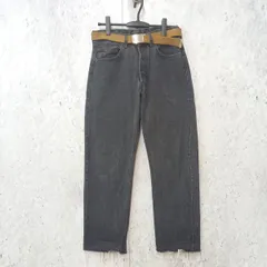 Levi's リーバイス パンツ デニム ダメージ加工 ベルト付き ボタン裏刻印524 ブラック W32 L34 〇◇☆