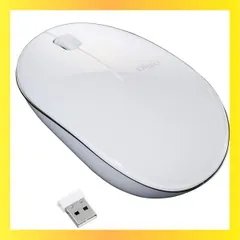 ★送料無料★ Digio2 ワイヤレスマウス 薄型 3ボタンBlue LED ホワイト Z2403