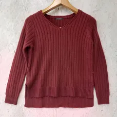 INGNI イング Vネック ニット セーター リブ テールカット レッド Mサイズ 〇◇