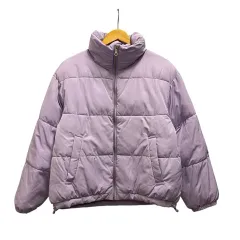 ジーユー GU ダウンジャケット 長袖 無地 211-312449 M 紫 パープル