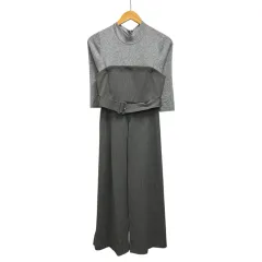 フレイアイディー FRAY I.D ワンピース 長袖 ひざ丈 クルーネック 無地 FWNO194541 0 グレー