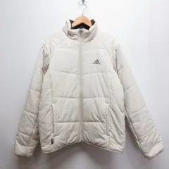 アディダス adidas 中綿 ジップ ブルゾン ジャケット M アイボリー 裏地付き アウター