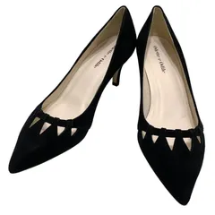 【新品未使用】オデットエオディール (22) パンプス ポインテッドトゥ ヒール スウェード 希少デザイン