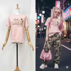 PIKO ピコ y2k スウェット Tシャツ レディース Lサイズ ピンク Pink トップス ハワイアン サーフ系 ゆったり 大きめ かわいい カジュアル 夏服 ストリート おしゃれ 韓国系 古着 人気 コーデ ファッション