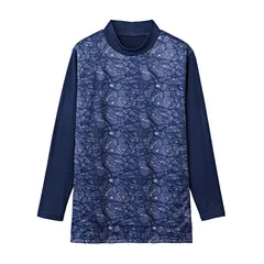 【新品】 [グンゼ] インナーシャツ 防風インナー ロング ハイネック メンズ ネービーブルー 日本 M (日本サイズM相当)