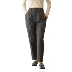 【新品】 テーパードパンツ Tuche(トゥシェ) 裏起毛 ベルトループ付き ファスナー前あき ストレッチ 前ポケット 保温 TZW71K