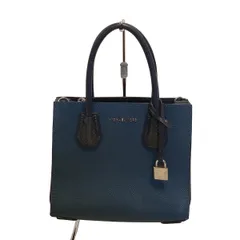 MICHAEL KORS(マイケルコース) トートバッグ - ネイビー×ブルーグレー 一部型押し加工 レザー