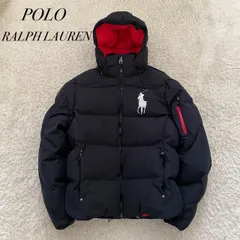 現行！POLO RALPH LAUREN　ラルフローレン　ダウンジャケット　フード　取り外し可能　ビッグポニー　刺繍ロゴ　ブラック　サイズL