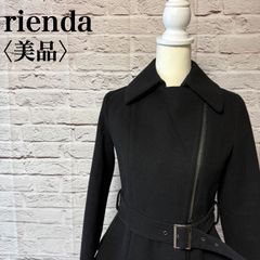 rienda 黒 ダブルブレスト ロングコート M - メルカリ