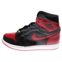 NIKE (ナイキ) AIR JORDAN 1 RETRO HIGH OG BRED PATENT エアジョーダン1 レトロ ブレッド パテント ハイカットスニーカー レッド/ブラック US8.5/26.5cm 555088-063