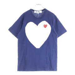PLAY COMME des GARCONS (プレイコムデギャルソン) 18SS AD2017 フロントロゴデザイン クルーネック カットソー 半袖Tシャツ ネイビー AZ-T184