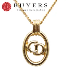 【中古】 クリスチャンディオール ネックレス CDロゴ メタル ゴールド メッキ GP アクセサリー レディース 女性 Christian Dior