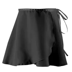 バレエ スカート キッズ ジュニア シフォン ウエストゴム プルオンスカート 巻きスカート 黒 ブラック 子供 透け感 ダンス レッスン かわいい おしゃれ va-013