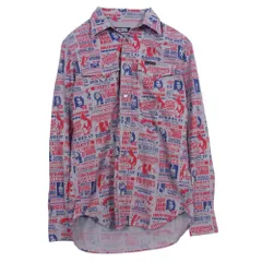 HYSTERIC GLAMOUR ヒステリックグラマー 0224AH02 プリント デザイン ウエスタン 長袖 シャツ グレー系 S【中古】