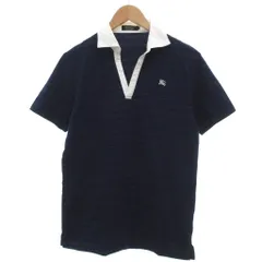 未使用　BURBERRY ポロシャツ ダークネイビー Burberry♢メンズ TBロゴ 半袖 ポロシャツ ネイビー (Burberry