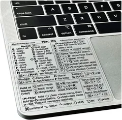 パソコン教室が使っている MacOS用ショートカットステッカー 紀州からの贈り物 システム操作用、透明ビニールステッカー、跡が残らない接着剤、防水、13~16インチMacBookAir/Pro/iMac/Mini対応、ショートカットシール82mmx82mm 