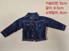 1/6ドール ハンドメイド 人形服 Classic デニム ジャケット (スティッチ デザインテープ)