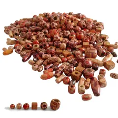 ウッドビーズ 木製ビーズ アクセサリーパーツ 手芸用 ミックス 大きめ 楕円 丸 (200個)