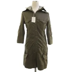 イング INGNI タグ付き オールインワン カットソー 七分袖 ミリタリー フード コットン カーキ グレー M