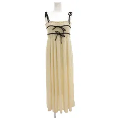 グレイル GRL タグ付き クラッシュベロアギャザーリボンキャミワンピース F ミモレ ロング アイボリー SM207 /AE ■FF