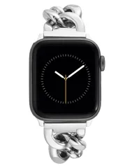 Anne Klein ファッションチェーンブレスレット Apple Watch用 安全 調節可能 Apple Watch交換用バンド ほとんどの手首にフィットします, シルバー, 4 [シルバー] [42mm (Series 10) & 38/40/41mm]